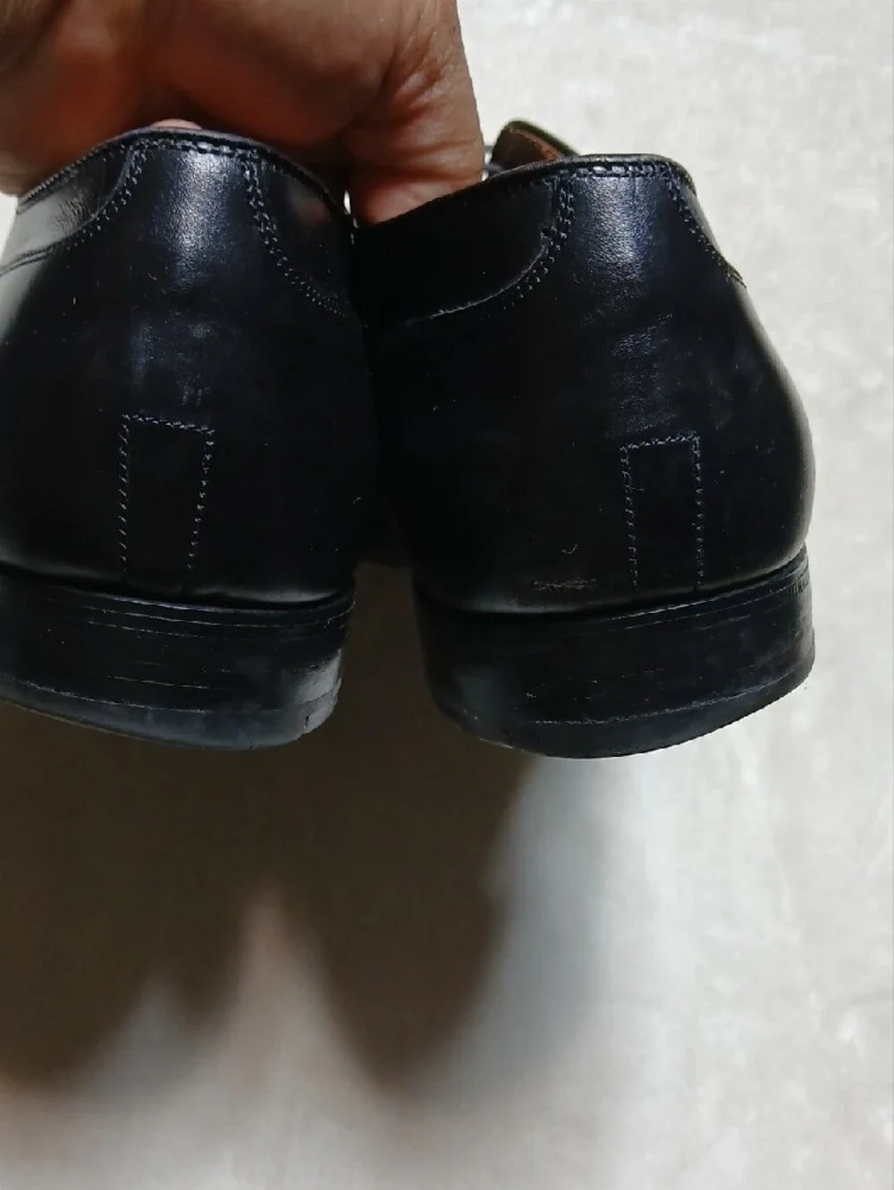 Alden 971 Straight Tip Blucher Black Leather Cap-Toe Derbys Size 10.5 B